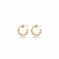 Gold Pearl Hoop Earrings with 925 Sterling Silver Needles