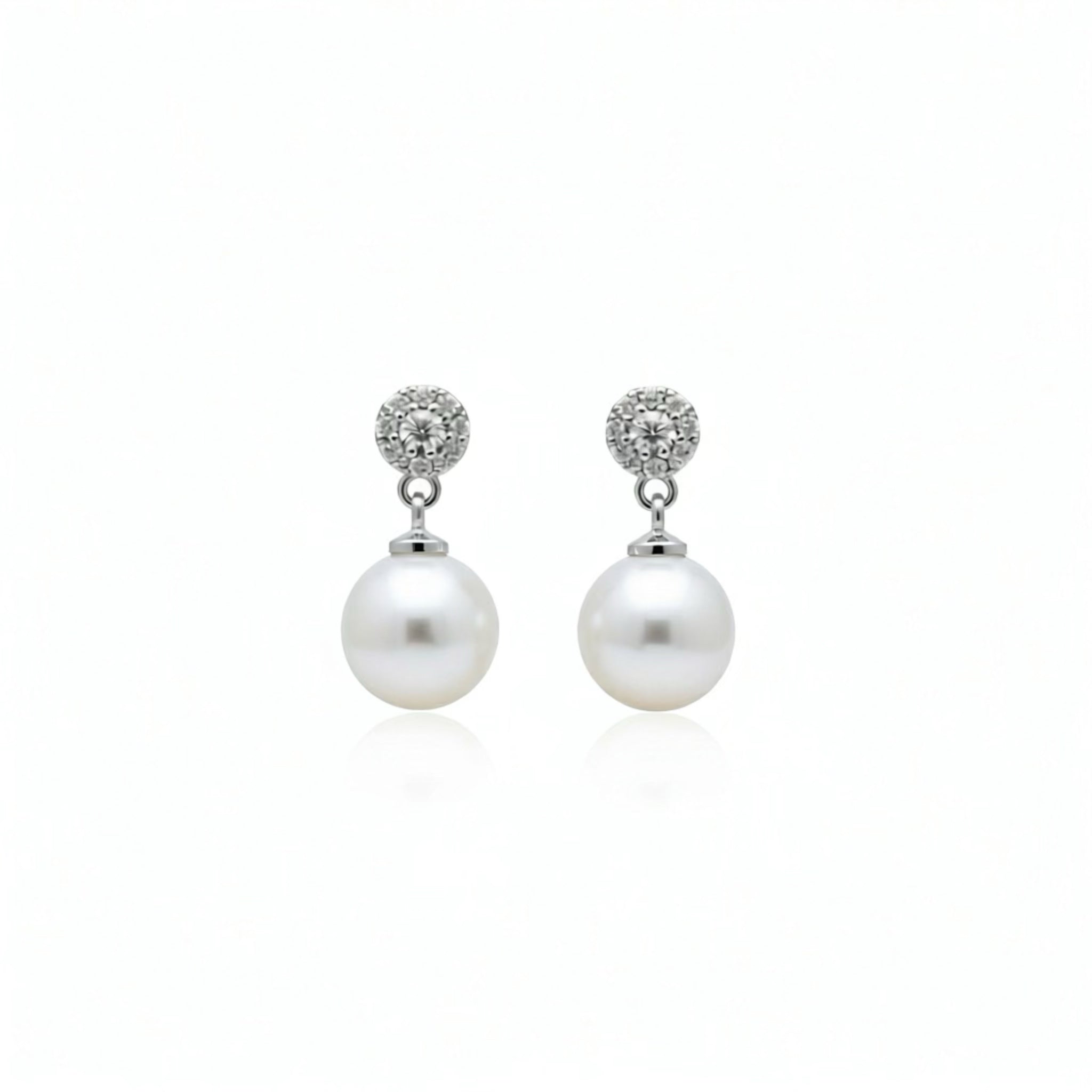 Elegant Pearl Drop Earrings — 925 Sterling Silver Posts