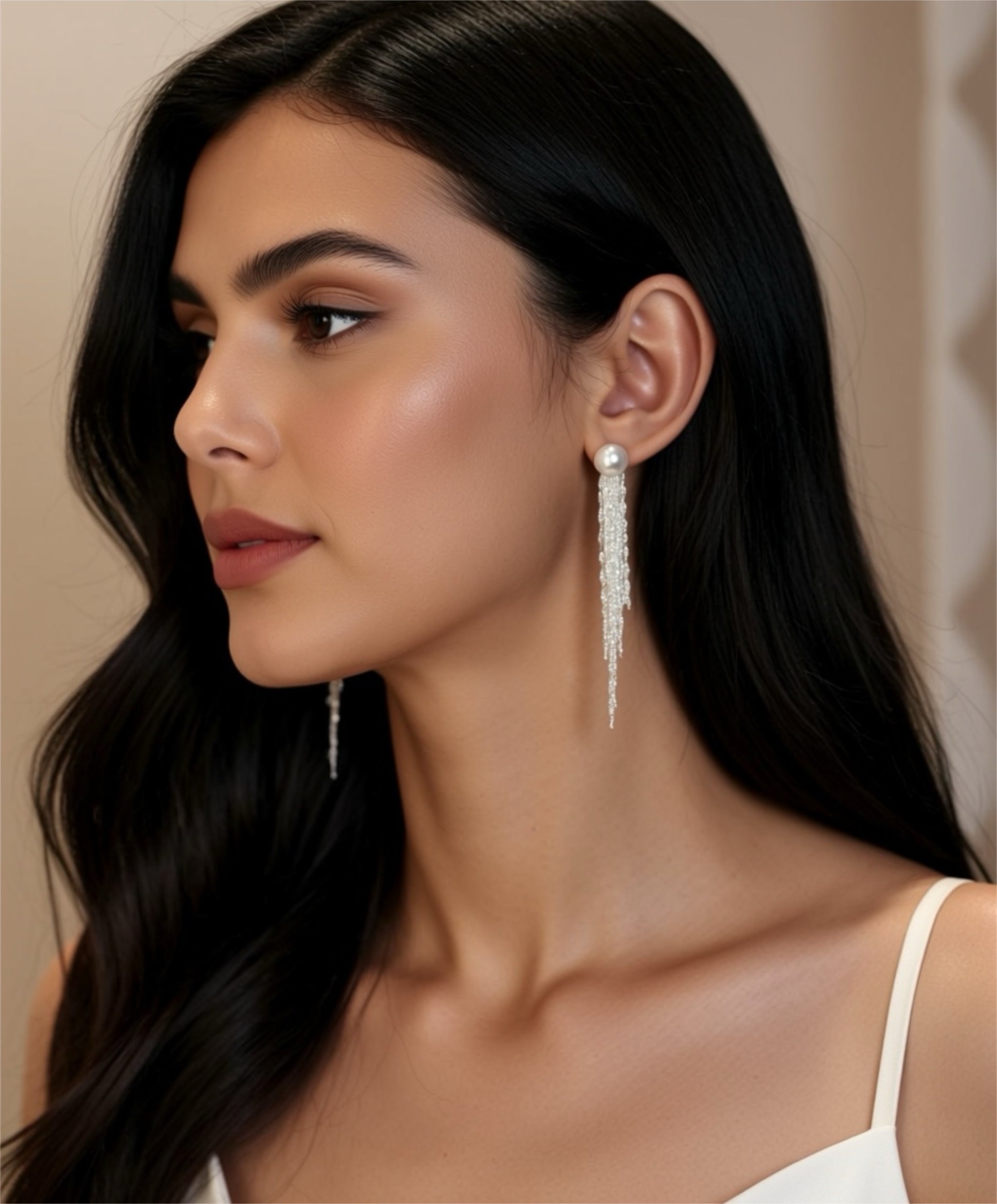 Pearl Tassel Drop Earrings