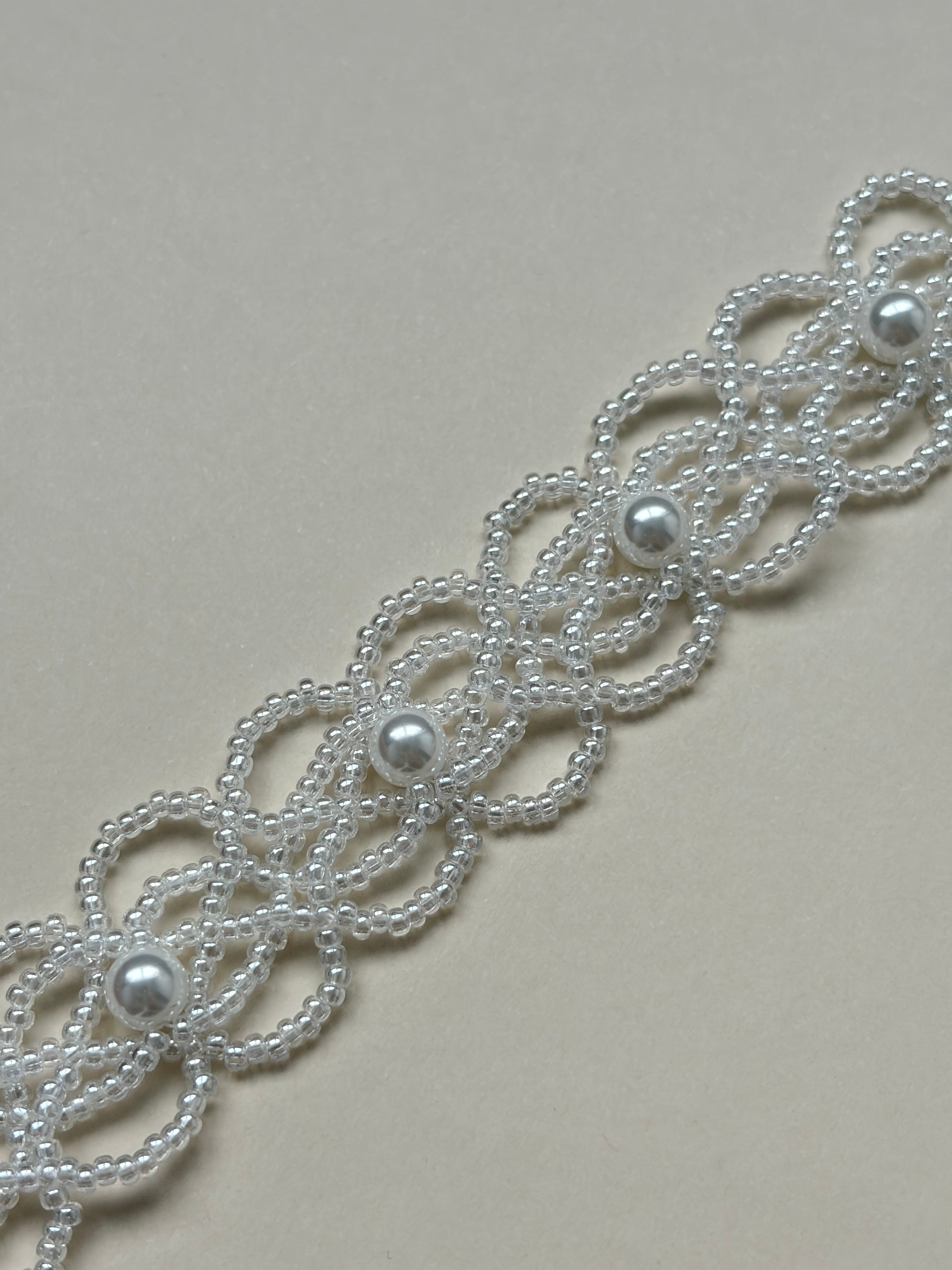 Pearl Lace Bracelet - Elegant Handcrafted Statement