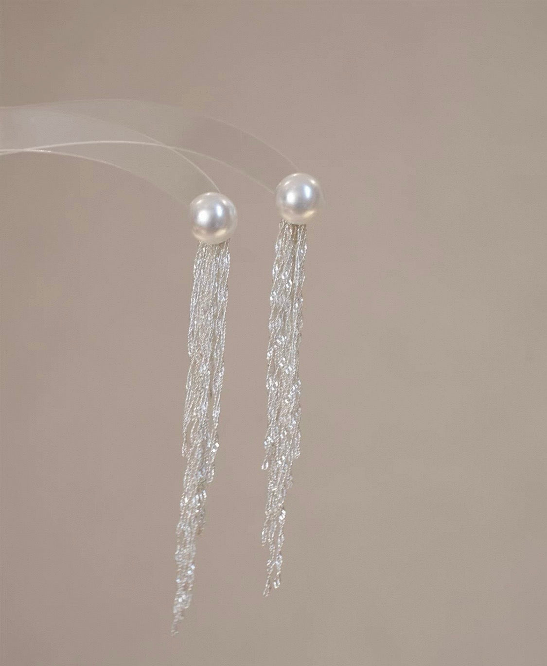 Pearl Tassel Drop Earrings