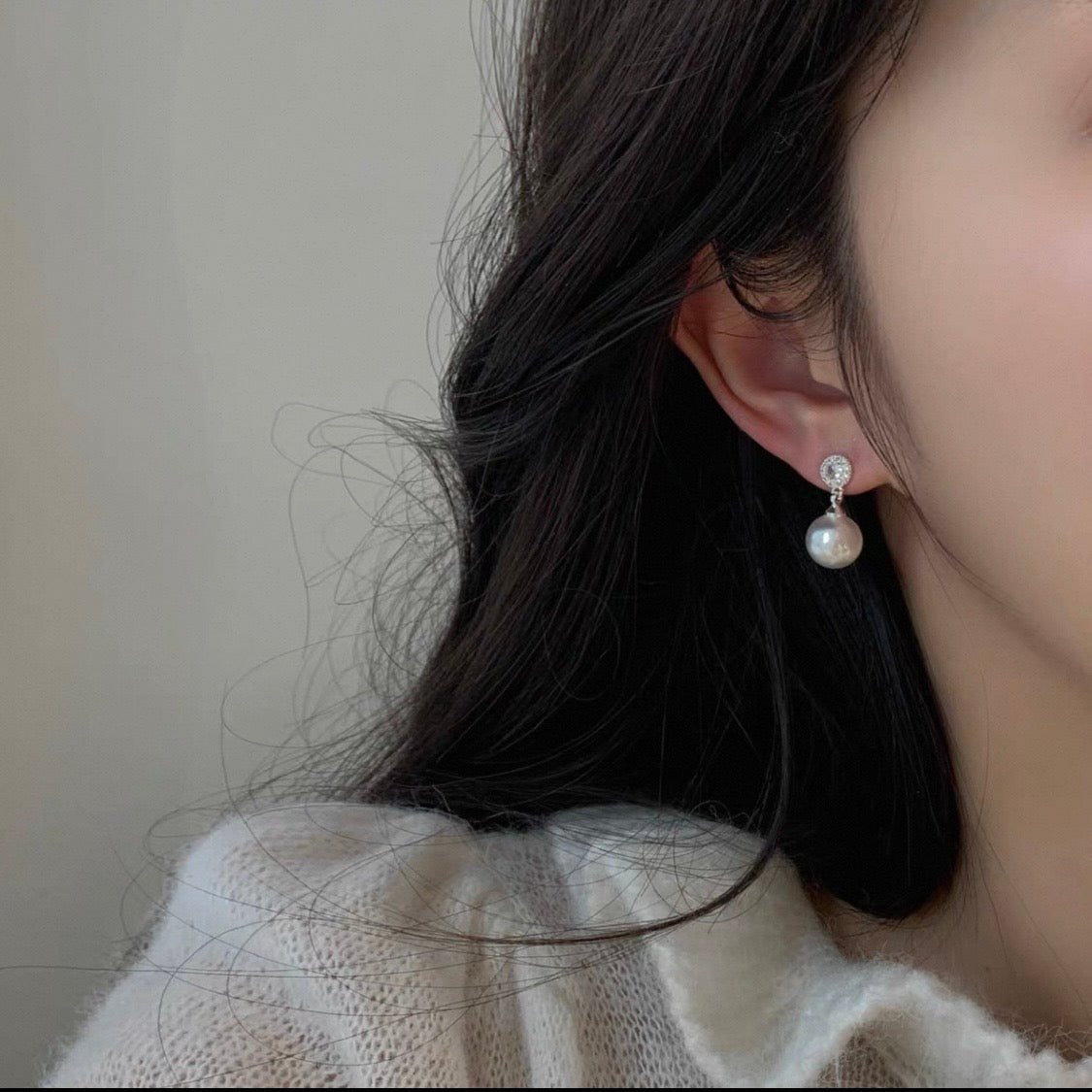 Elegant Pearl Drop Earrings — 925 Sterling Silver Posts